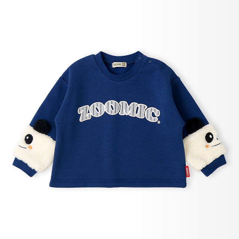 袖アニマル発砲ロゴプリントトレーナー【ZOOMICズーミック】