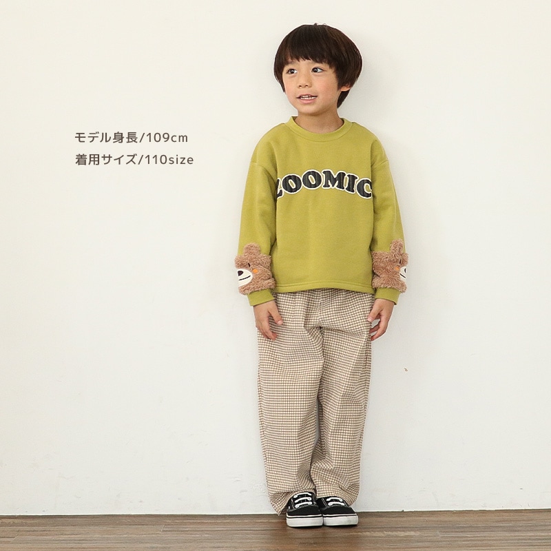 袖アニマル発砲ロゴプリントトレーナー【ZOOMICズーミック】