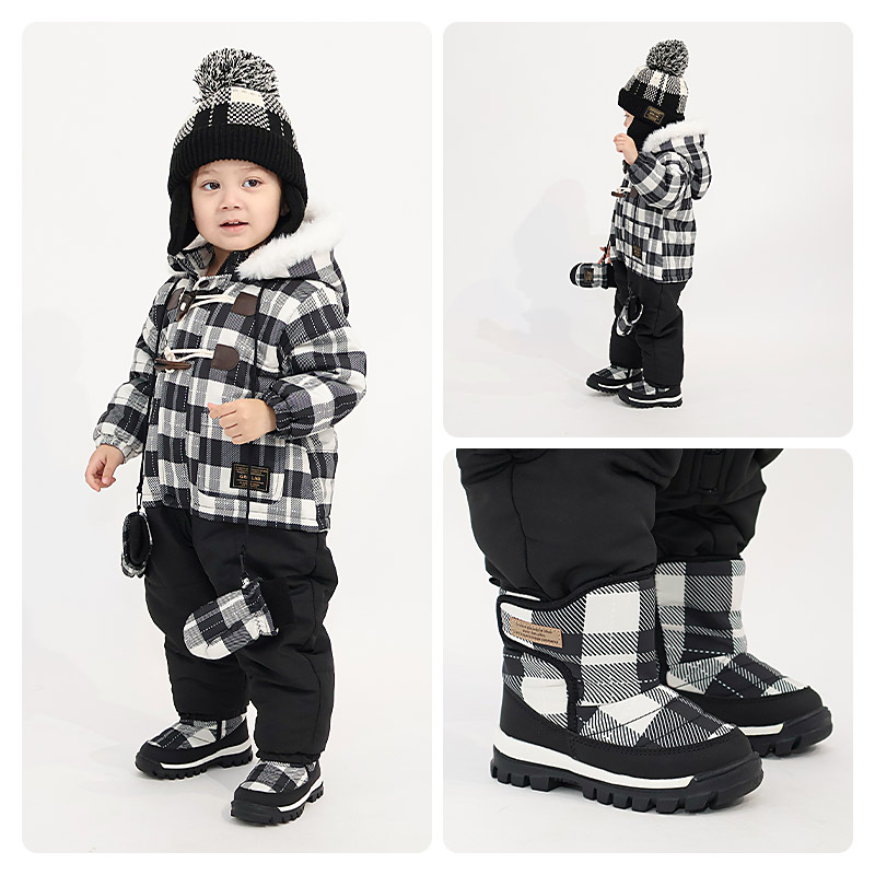 キッズ スノーブーツ 撥水加工 内ボア 長靴 男の子 女の子 【ZOOMIC UZULAND GrinLab】 ベビー スノーシューズ 滑り止め レインブーツ アニマル 動物 くま パンダ 花柄 チェック 無地 12 13 14 15 16 雪除け 防寒 保温 通園 通学 雪遊び 外遊び アウトドア 冬