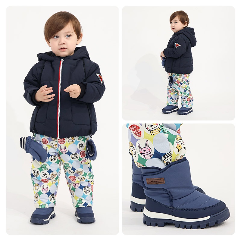 キッズ スノーブーツ 撥水加工 内ボア 長靴 男の子 女の子 【ZOOMIC UZULAND GrinLab】 ベビー スノーシューズ 滑り止め レインブーツ アニマル 動物 くま パンダ 花柄 チェック 無地 12 13 14 15 16 雪除け 防寒 保温 通園 通学 雪遊び 外遊び アウトドア 冬