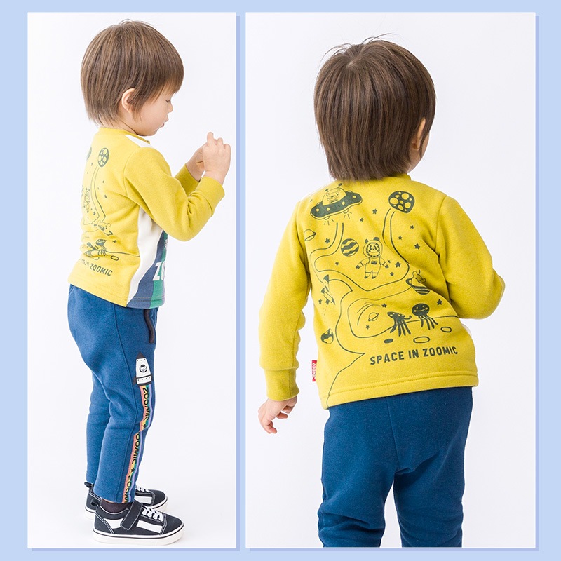 子供服 トレーナー 裏起毛 キッズ 宇宙 くま パンダ ( 80-130cm )【 ZOOMIC ズーミック 】 男の子 どうぶつ ゆったり ワイド おしゃれ 冬服 80cm 90cm 95cm 100cm 110cm 120cm 130cm 