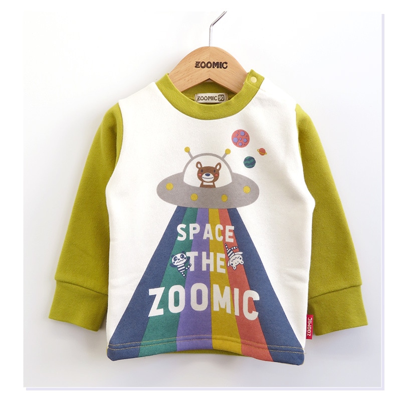 子供服 トレーナー 裏起毛 キッズ 宇宙 くま パンダ ( 80-130cm )【 ZOOMIC ズーミック 】 男の子 どうぶつ ゆったり ワイド おしゃれ 冬服 80cm 90cm 95cm 100cm 110cm 120cm 130cm 