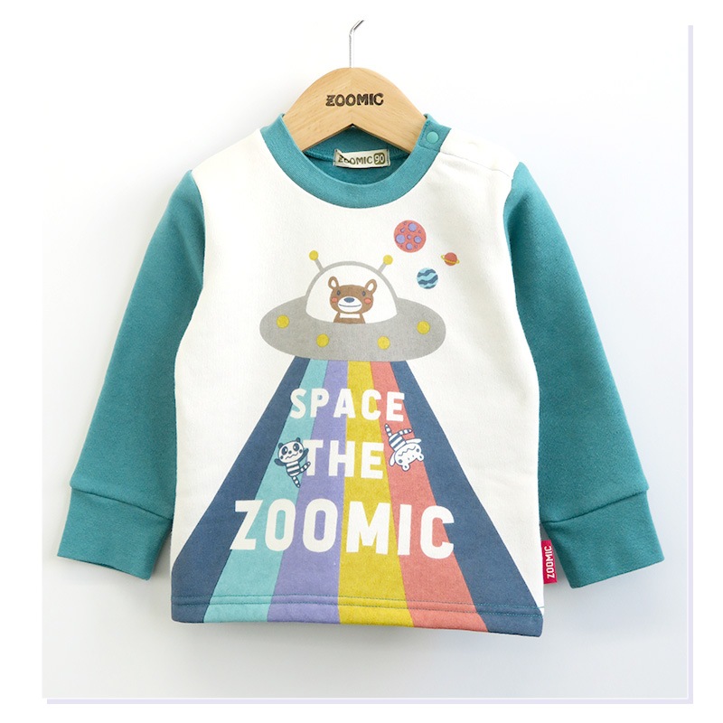 子供服 トレーナー 裏起毛 キッズ 宇宙 くま パンダ ( 80-130cm )【 ZOOMIC ズーミック 】 男の子 どうぶつ ゆったり ワイド おしゃれ 冬服 80cm 90cm 95cm 100cm 110cm 120cm 130cm 