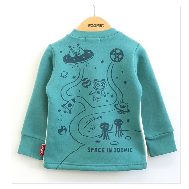 子供服 トレーナー 裏起毛 キッズ 宇宙 くま パンダ ( 80-130cm )【 ZOOMIC ズーミック 】 男の子 どうぶつ ゆったり ワイド おしゃれ 冬服 80cm 90cm 95cm 100cm 110cm 120cm 130cm 