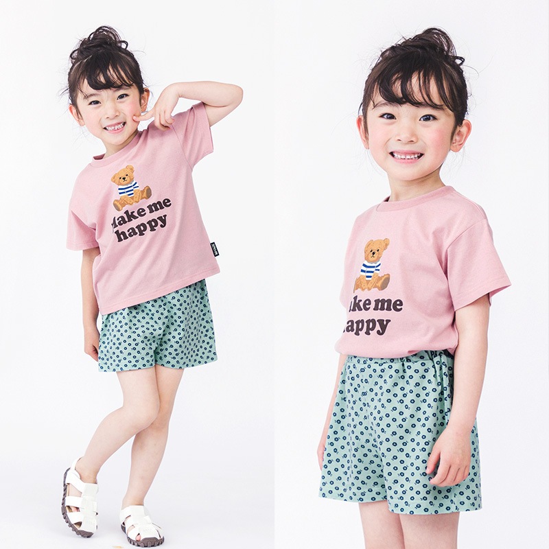 BAPE KIDS ロンパース・ショートパンツ・スタイセット80cm キッズ ボトムス 女の子 ショートパンツ 花 ドット ポケット