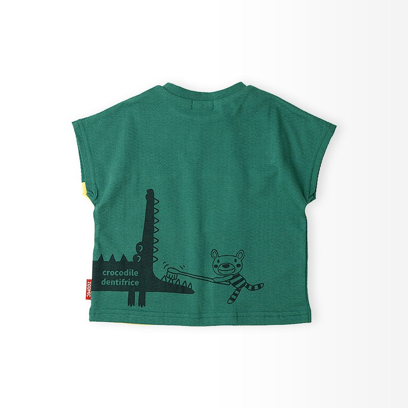ワニさんモチーフ切替Tシャツ【ZOOMICズーミック】