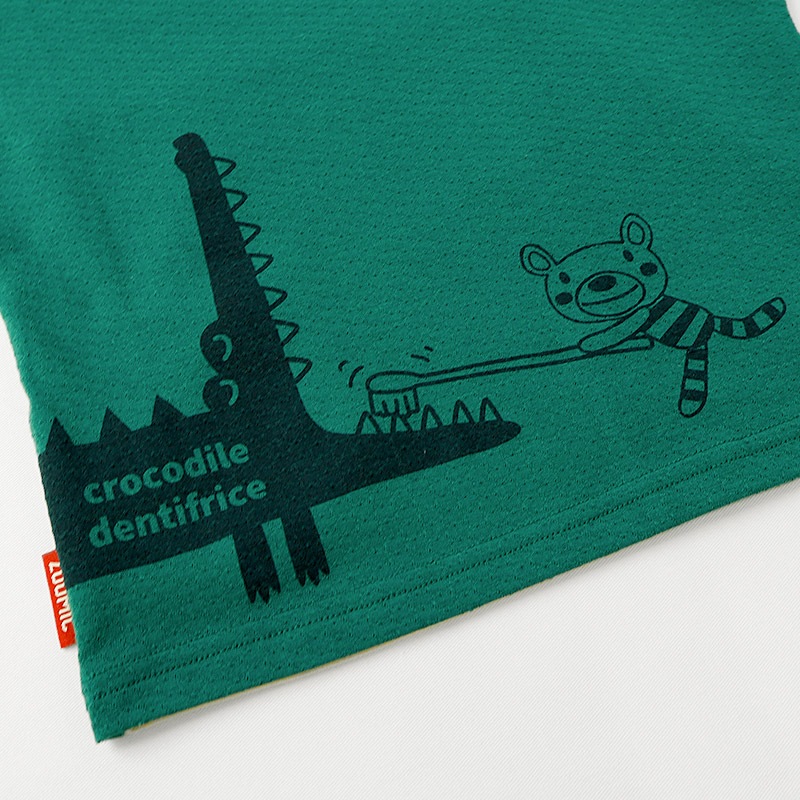 ワニさんモチーフ切替Tシャツ【ZOOMICズーミック】