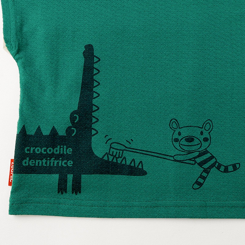 ワニさんモチーフ切替Tシャツ【ZOOMICズーミック】