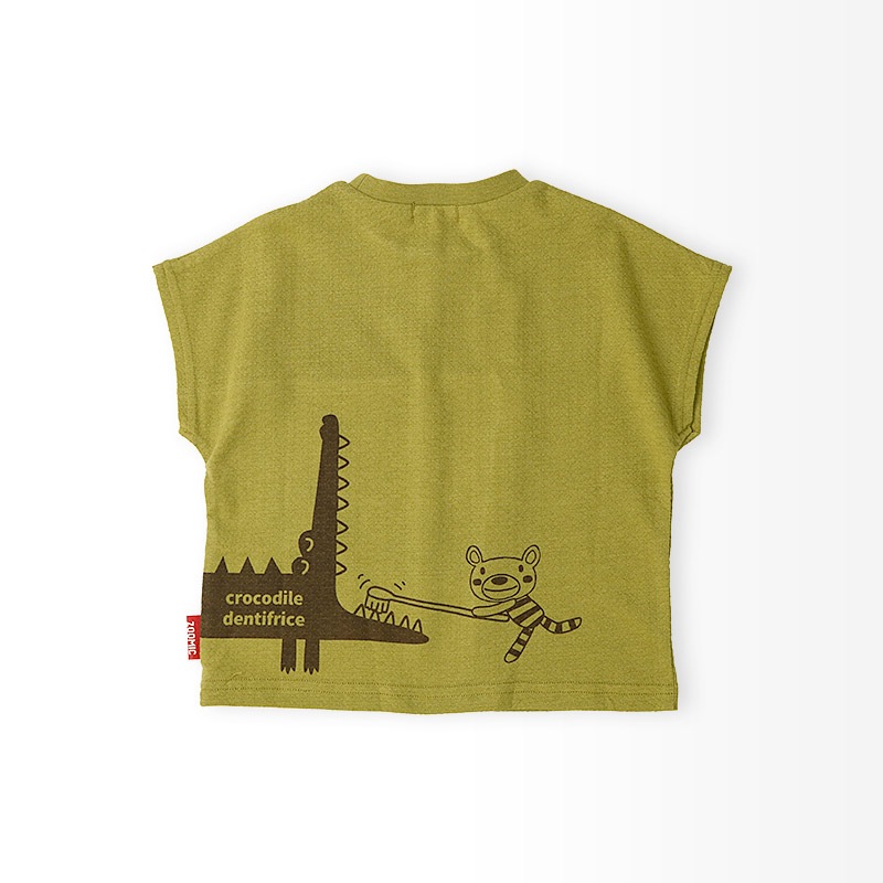 ワニさんモチーフ切替Tシャツ【ZOOMICズーミック】