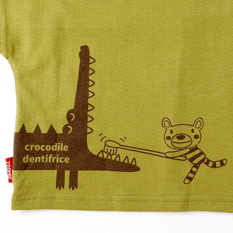 ワニさんモチーフ切替Tシャツ【ZOOMICズーミック】