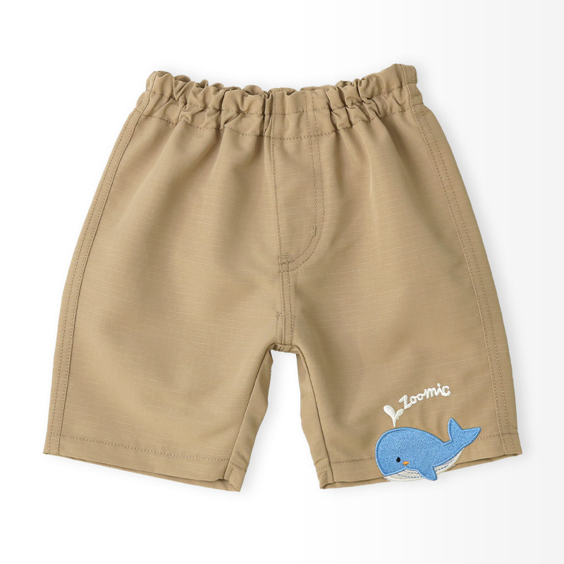 キッズ 5分丈パンツ ハーフパンツ 男の子 女の子 サッカー生地 涼しい 清涼 【ZOOMIC ズーミック】 ベビー ストレッチ ズボン ボトムス 伸縮 ウエストゴム アニマル 動物 クジラ くじら くま キャラクター 男児 女児 80 90 95 100 110 120 130