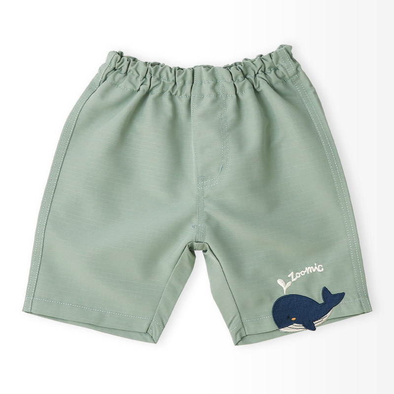 キッズ 5分丈パンツ ハーフパンツ 男の子 女の子 サッカー生地 涼しい 清涼 【ZOOMIC ズーミック】 ベビー ストレッチ ズボン ボトムス 伸縮 ウエストゴム アニマル 動物 クジラ くじら くま キャラクター 男児 女児 80 90 95 100 110 120 130