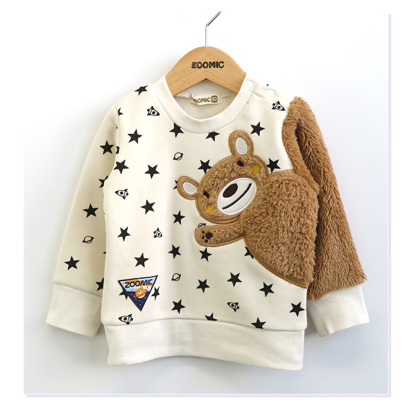 子供服 トレーナー 裏起毛 キッズ 宇宙 くま パンダ ( 80-130cm )【 ZOOMIC ズーミック 】 男の子 どうぶつ ゆったり ワイド おしゃれ 冬服 80cm 90cm 95cm 100cm 110cm 120cm 130cm 