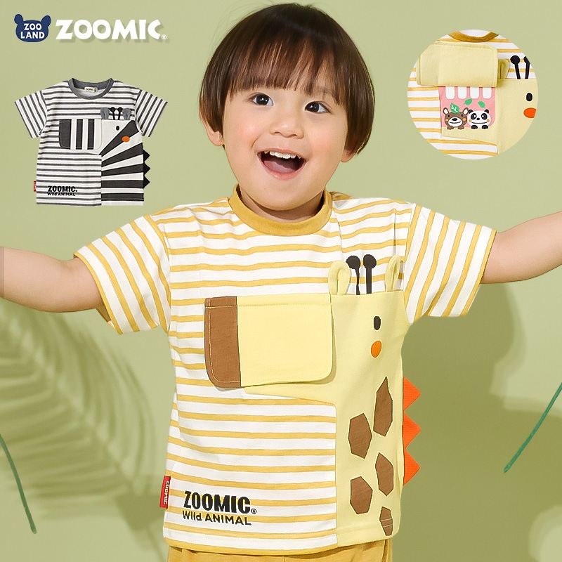 キリンさん/シマウマさんモチーフTシャツ【ZOOMICズーミック】