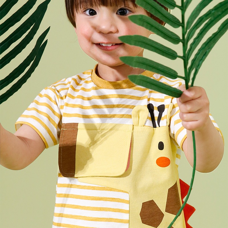 キリンさん/シマウマさんモチーフTシャツ【ZOOMICズーミック】
