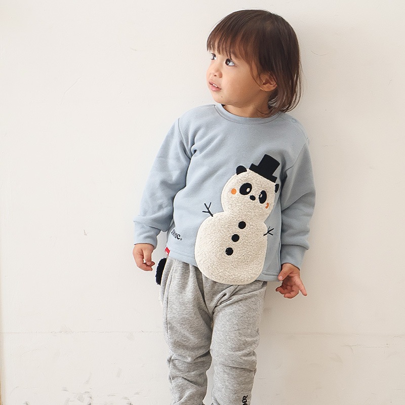 雪だるまボアアップリケトレーナー【ZOOMICズーミック】