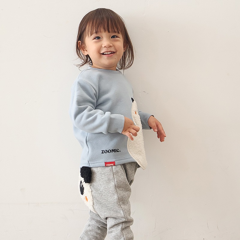 雪だるまボアアップリケトレーナー【ZOOMICズーミック】