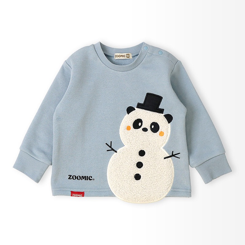 雪だるまボアアップリケトレーナー【ZOOMICズーミック】