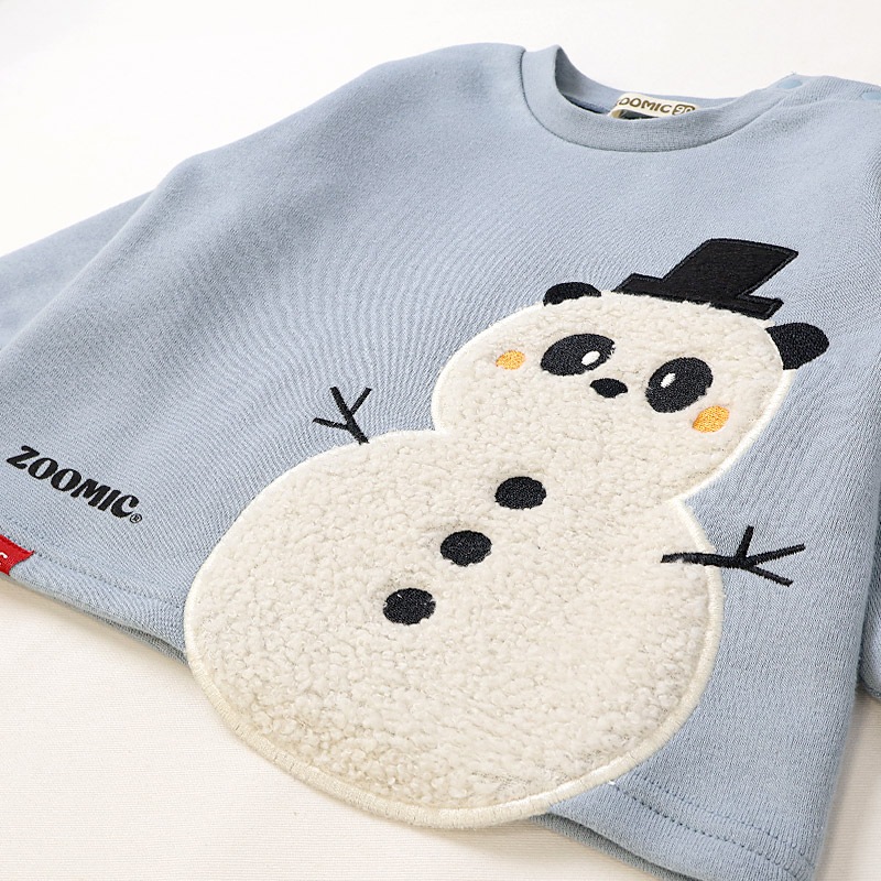 雪だるまボアアップリケトレーナー【ZOOMICズーミック】