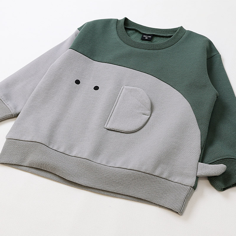 キッズ ベビー スウェットトレーナー アニマル 動物 長袖 裏起毛 起毛あり 男の子 女の子 【GrinLab グリンラボ】 スエット トップス インナー サメ ユニコーン うさぎ 象 ぞうさん ネコ ねこ 猫 かわいい トロンプルイユ 騙し絵 暖かい パイル 80 90 95 100 110 120 130