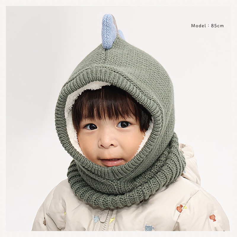 キッズ バラクラバ ニット帽子 キャップ フード 帽子 耳付き 男の子 女の子 子供用 帽子 (52-54cm)【GrinLab グリンラボ】 マイクロファイバーフリース アニマル 動物 クマ 熊 ウサギ うさぎ 恐竜 ダイナソー 暖かい 防寒 保温 キャップ ボーイズ ガールズ 暖かい 雪遊び