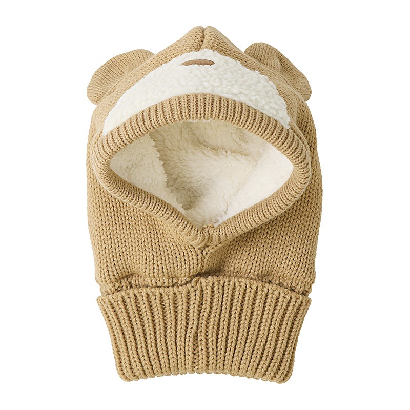 キッズ バラクラバ ニット帽子 キャップ フード 帽子 耳付き 男の子 女の子 子供用 帽子 (52-54cm)【GrinLab グリンラボ】 マイクロファイバーフリース アニマル 動物 クマ 熊 ウサギ うさぎ 恐竜 ダイナソー 暖かい 防寒 保温 キャップ ボーイズ ガールズ 暖かい 雪遊び