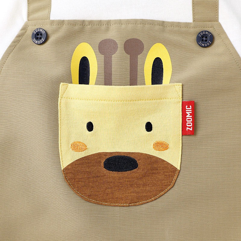 キリンさん/シマウマさんポケット重ね着風Tシャツ【ZOOMICズーミック】