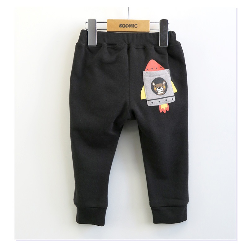 子供服 パンツ 裏起毛 キッズ 10分丈 ロゴ 宇宙 くま ボトムス( 80-130cm )【 ZOOMIC ズーミック 】 男の子 どうぶつ おしゃれ 冬服 80cm 90cm 95cm 100cm 110cm 120cm 130cm 