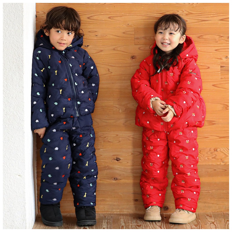 キッズ ベビー 中綿パンツ 刺繍 男の子 女の子 スノーパンツ ウォームパンツ【GrinLab グリンラボ】 アニマル 動物 チェリー ハート 総柄 防寒 防風 雪除け 保温 雪よけ ボトムス スキーパンツ 長ズボン スノーウェア スキーウェア 雪遊び 外遊び 80 90 95 100 110 120 130