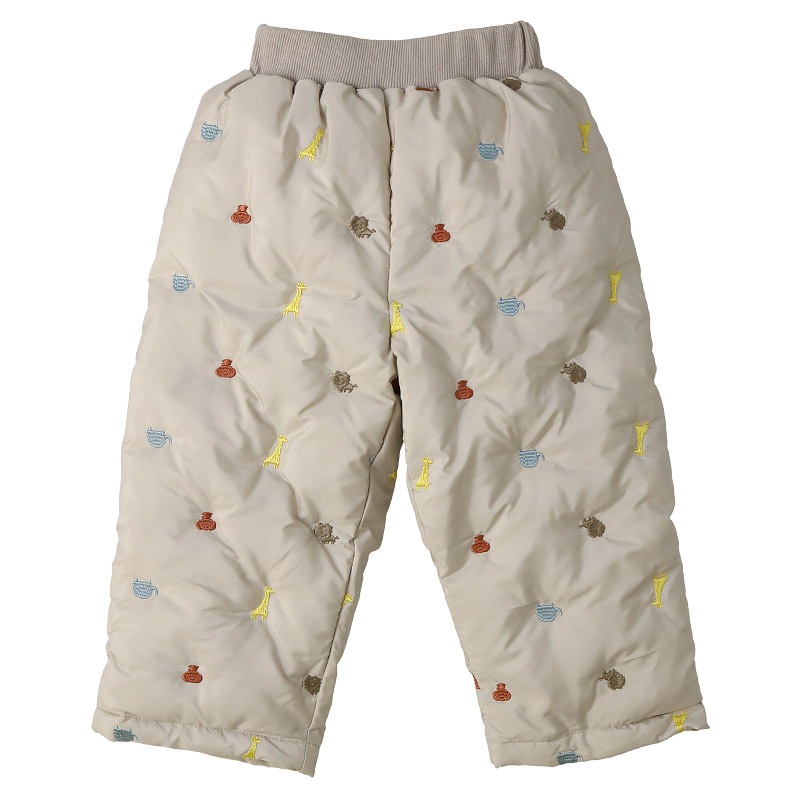 キッズ ベビー 中綿パンツ 刺繍 男の子 女の子 スノーパンツ ウォームパンツ【GrinLab グリンラボ】 アニマル 動物 チェリー ハート 総柄 防寒 防風 雪除け 保温 雪よけ ボトムス スキーパンツ 長ズボン スノーウェア スキーウェア 雪遊び 外遊び 80 90 95 100 110 120 130