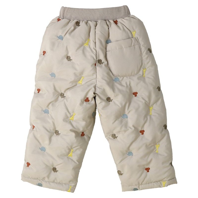 キッズ ベビー 中綿パンツ 刺繍 男の子 女の子 スノーパンツ ウォームパンツ【GrinLab グリンラボ】 アニマル 動物 チェリー ハート 総柄 防寒 防風 雪除け 保温 雪よけ ボトムス スキーパンツ 長ズボン スノーウェア スキーウェア 雪遊び 外遊び 80 90 95 100 110 120 130