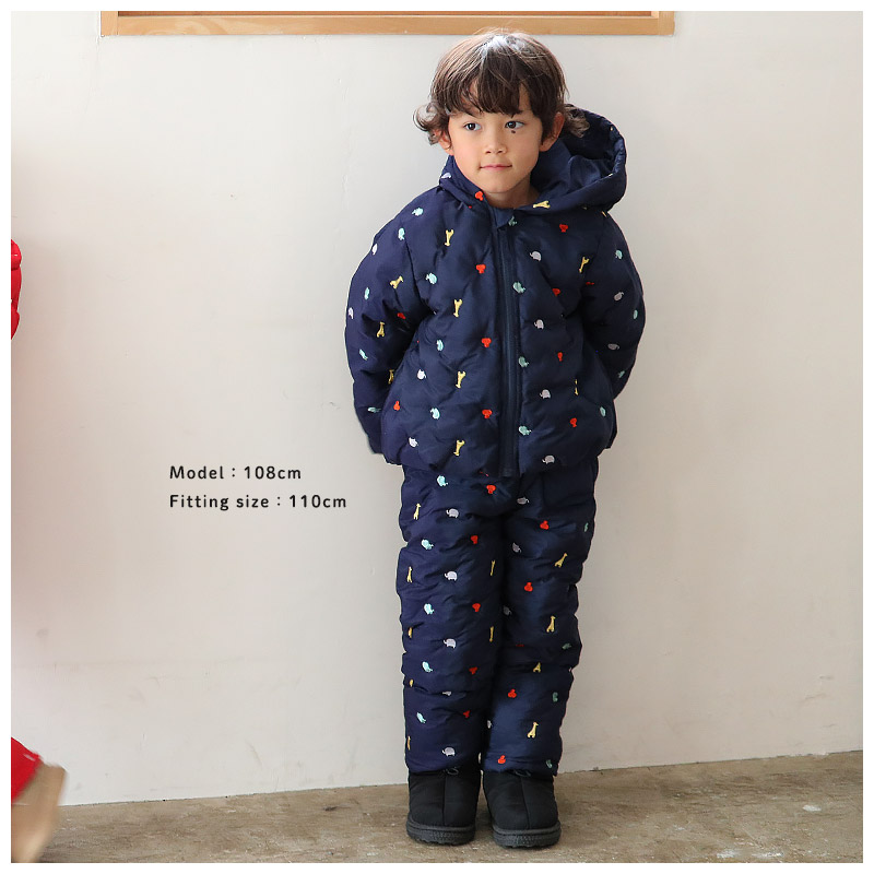 キッズ ベビー 中綿パンツ 刺繍 男の子 女の子 スノーパンツ ウォームパンツ【GrinLab グリンラボ】 アニマル 動物 チェリー ハート 総柄 防寒 防風 雪除け 保温 雪よけ ボトムス スキーパンツ 長ズボン スノーウェア スキーウェア 雪遊び 外遊び 80 90 95 100 110 120 130