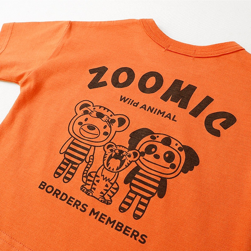 アニマルアップリケ刺繍レイヤード風Tシャツ【ZOOMICズーミック】