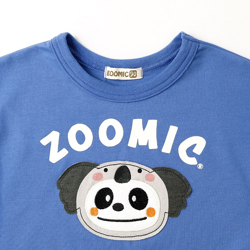 アニマルアップリケ刺繍レイヤード風Tシャツ【ZOOMICズーミック】
