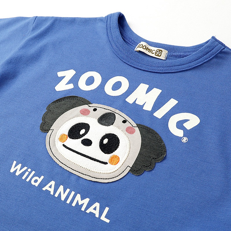 アニマルアップリケ刺繍レイヤード風Tシャツ【ZOOMICズーミック】