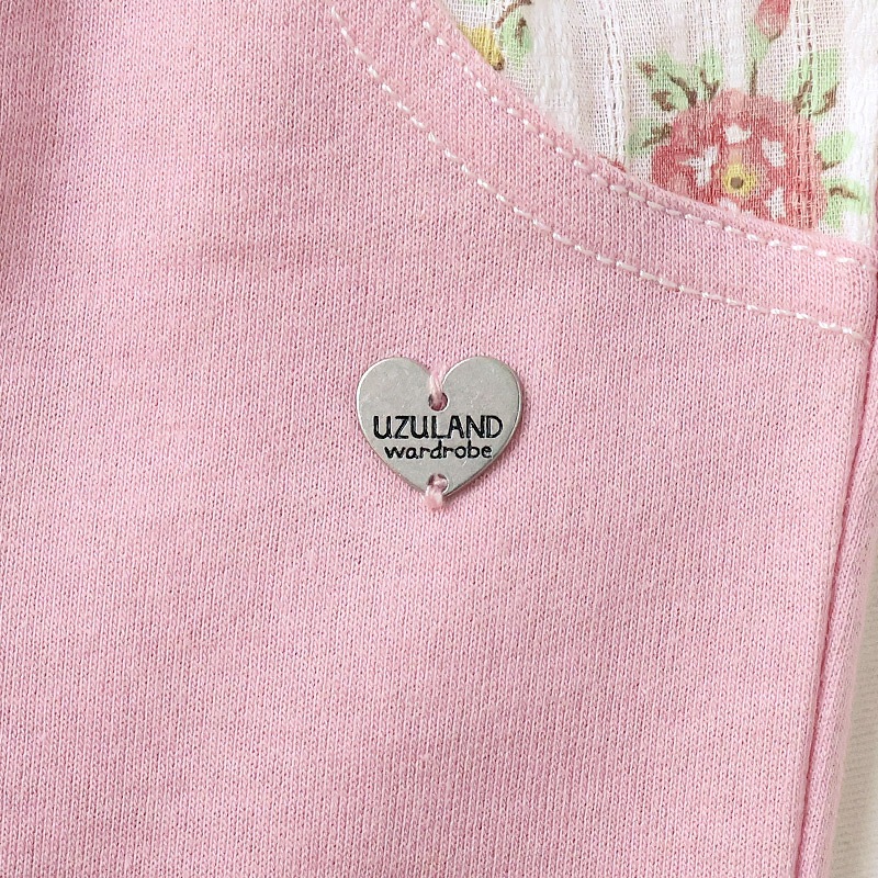 ガールズ ハーフパンツ 5分丈 ニットデニム 半ズボン 女の子 花柄 フラワー ポケット付【UZULAND ウズランド】キッズ ベビー 短パン デニム 裾 ウエストゴム デザイン 折り返し 伸縮 ストレッチ カジュアル ピンク ネイビー 可愛い かわいい 80 90 95 100 110 120 130