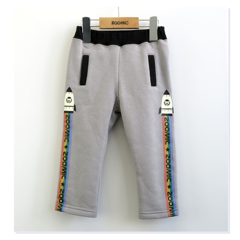 子供服 パンツ 裏起毛 キッズ 10分丈 ライン 宇宙 くま ボトムス( 80-130cm )【 ZOOMIC ズーミック 】 男の子 どうぶつ おしゃれ 冬服 80cm 90cm 95cm 100cm 110cm 120cm 130cm 