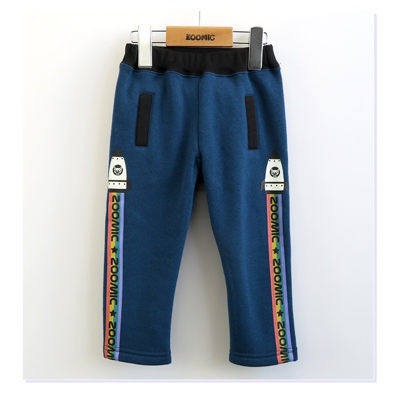 子供服 パンツ 裏起毛 キッズ 10分丈 ライン 宇宙 くま ボトムス( 80-130cm )【 ZOOMIC ズーミック 】 男の子 どうぶつ おしゃれ 冬服 80cm 90cm 95cm 100cm 110cm 120cm 130cm 