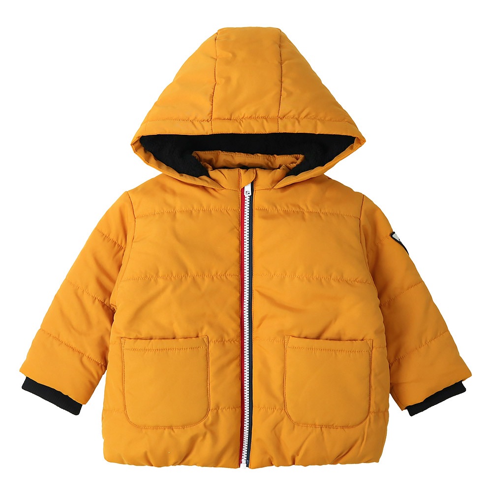 キッズ ベビー ジャケット 中綿入り 撥水加工 フード付き 男の子 女の子 ポケット付き 【GrinLab グリンラボ】 中綿ジャケット 中綿アウター カラーファスナー 中わた入り 軽量 洗える アウトドア 保温 防寒 防寒着 冬服 暖かい 軽い 通園 通学 80 90 95 100 110 120 130