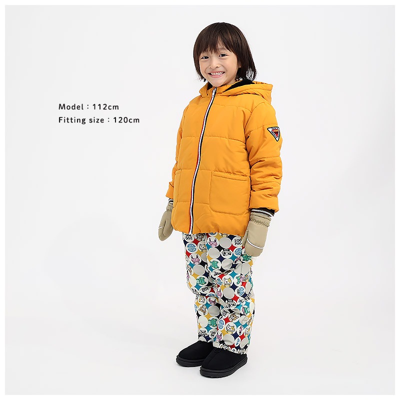 キッズ ベビー ジャケット 中綿入り 撥水加工 フード付き 男の子 女の子 ポケット付き 【GrinLab グリンラボ】 中綿ジャケット 中綿アウター カラーファスナー 中わた入り 軽量 洗える アウトドア 保温 防寒 防寒着 冬服 暖かい 軽い 通園 通学 80 90 95 100 110 120 130