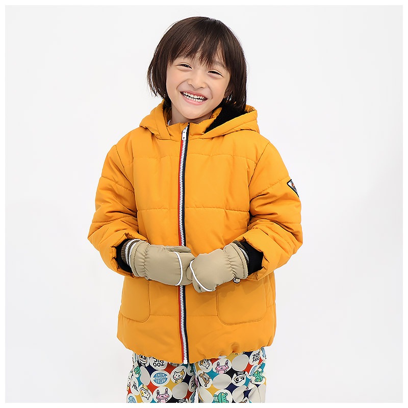 キッズ ベビー ジャケット 中綿入り 撥水加工 フード付き 男の子 女の子 ポケット付き 【GrinLab グリンラボ】 中綿ジャケット 中綿アウター カラーファスナー 中わた入り 軽量 洗える アウトドア 保温 防寒 防寒着 冬服 暖かい 軽い 通園 通学 80 90 95 100 110 120 130