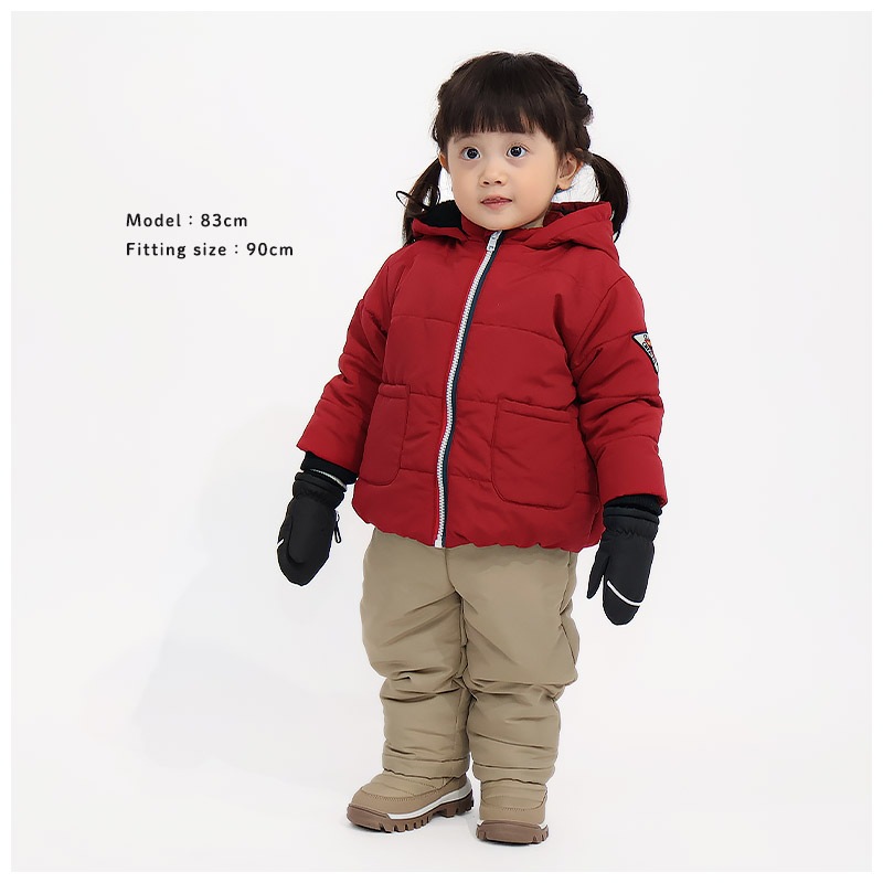 キッズ ベビー ジャケット 中綿入り 撥水加工 フード付き 男の子 女の子 ポケット付き 【GrinLab グリンラボ】 中綿ジャケット 中綿アウター カラーファスナー 中わた入り 軽量 洗える アウトドア 保温 防寒 防寒着 冬服 暖かい 軽い 通園 通学 80 90 95 100 110 120 130