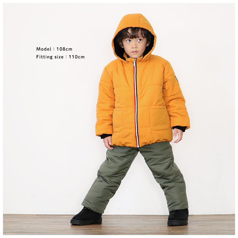 キッズ ベビー ジャケット 中綿入り 撥水加工 フード付き 男の子 女の子 ポケット付き 【GrinLab グリンラボ】 中綿ジャケット 中綿アウター カラーファスナー 中わた入り 軽量 洗える アウトドア 保温 防寒 防寒着 冬服 暖かい 軽い 通園 通学 80 90 95 100 110 120 130