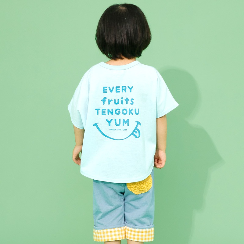 スイカ/パインのめくれるフルーツTシャツ【フルーツ天国】｜80-130cm