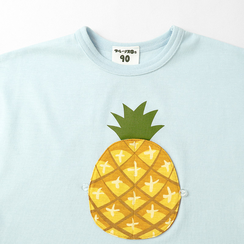 スイカ/パインのめくれるフルーツTシャツ【フルーツ天国】｜80-130cm