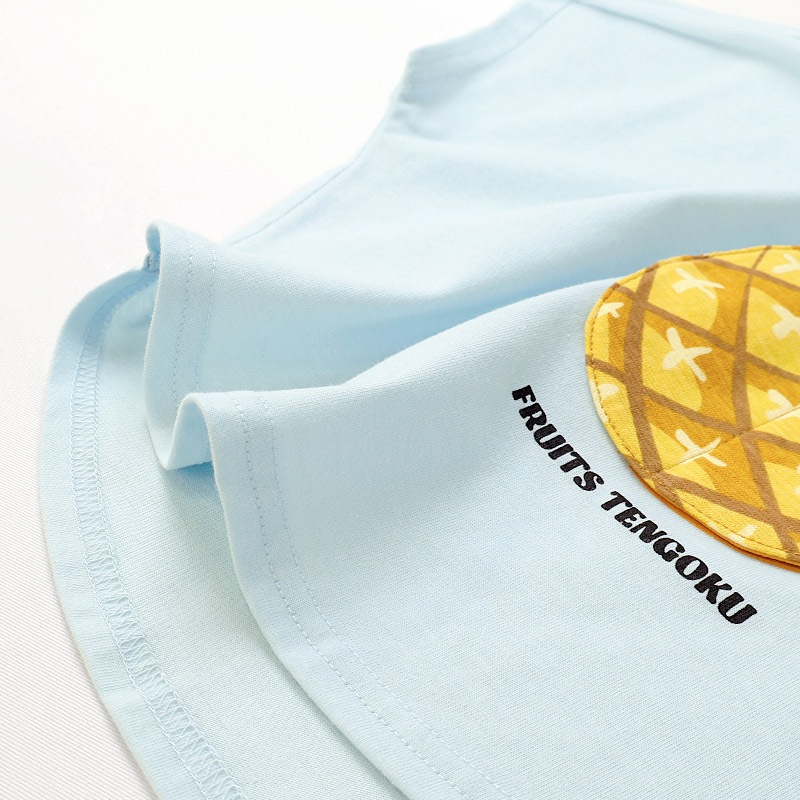 スイカ/パインのめくれるフルーツTシャツ【フルーツ天国】｜80-130cm