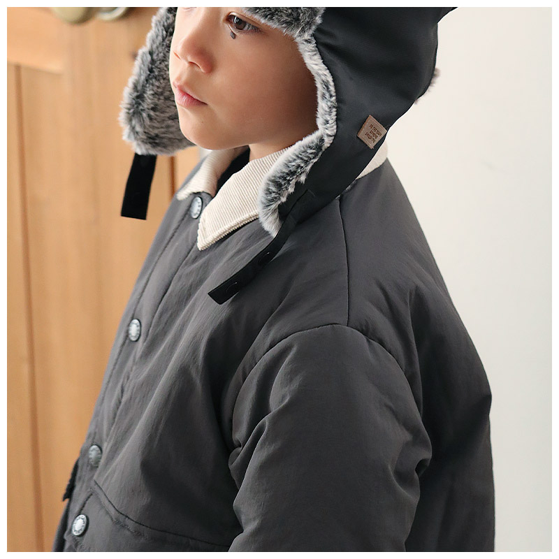 キッズ ベビー ジャケット 中綿入り 撥水加工 コーデュロイ襟 男の子 女の子 ポケット付き 【GrinLab グリンラボ】 中綿ジャケット 中綿アウター ブルゾン 衿付き 中わた入り 軽量 洗える アウトドア 保温 防寒 防寒着 冬服 暖かい 軽い 通園 通学 80 90 95 100 110 120 130