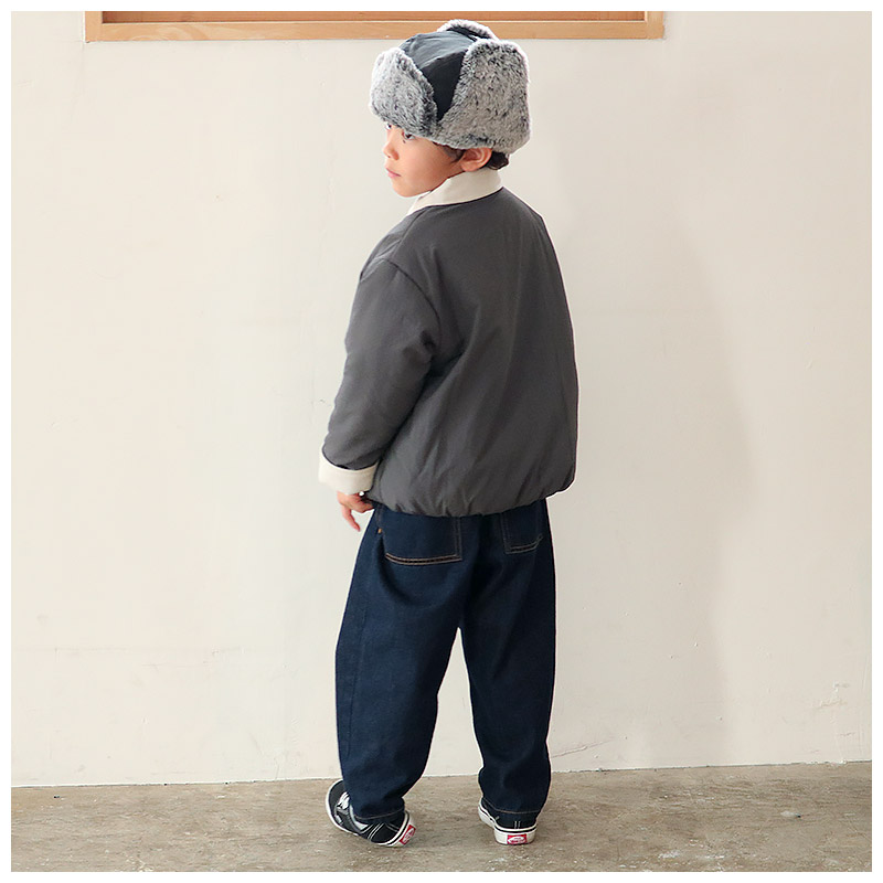 キッズ ベビー ジャケット 中綿入り 撥水加工 コーデュロイ襟 男の子 女の子 ポケット付き 【GrinLab グリンラボ】 中綿ジャケット 中綿アウター ブルゾン 衿付き 中わた入り 軽量 洗える アウトドア 保温 防寒 防寒着 冬服 暖かい 軽い 通園 通学 80 90 95 100 110 120 130