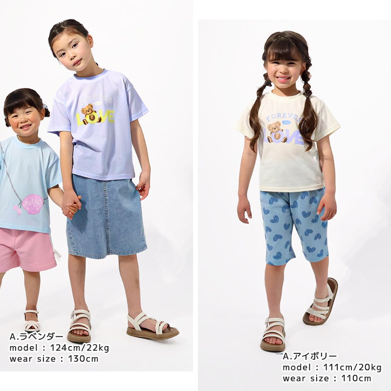 キッズ Tシャツ 半袖 女の子 プリント デザイン 半袖 Ｔシャツ GrinLab グリンラボ ベビー トップス カットソー 天竺 苺 いちご イチゴ 貝殻 ポーチ風 ポシェット風 ハート アニマル くま うさぎ ぬいぐるみ アイスクリーム たべもの 食べ物 80 90 95 100 110 120 130