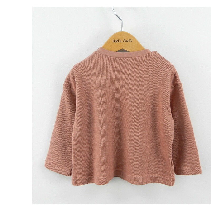キッズ ロンT 女の子 トップス フリル 長袖 Tシャツ ( 80-130cm)【 Uzuland ウズランド 】 キッズ ベビー おしゃれ かわいい 二次加工 切替 女子 女児 こども服 ベビー服 秋 春 ガールズ ブランド ファッション